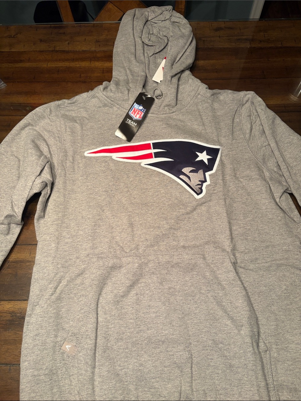 Men's Gray New England Patriots Full-Zip Hoodie Sweatshirt
